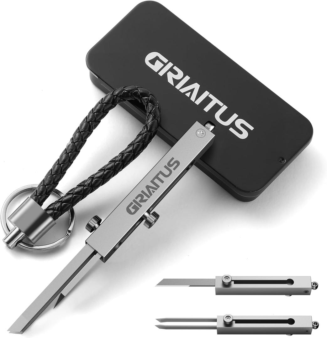 EDC Tweezers Precision Pocket Knife 2 in1 Keychain Multitool Knives Retractable Premium Anti-Static for Splinters, Craft, Jewelry, Soldering, Outdoor, Laboratory Work (Silver)