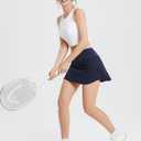 baleaf Women's Pleated Tennis Skirt Golf Skorts for Woman High Waisted Lightweight Athletic Shorts Pockets (Blue, L)