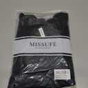 Missufe Women's V Neck Ruffle Short Sleeve Bodycon Summer Casual T Shirt Dress (Black, S)