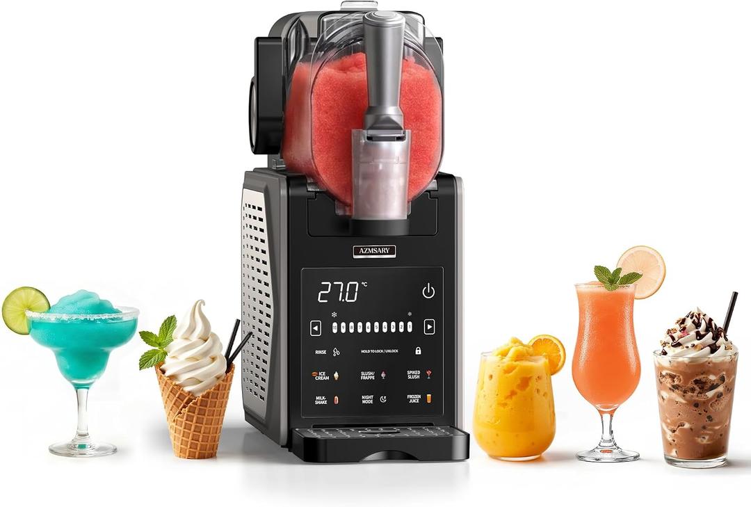 Slushie Machine for Home, 85oz Larger Ice Cream Maker with LED Display, 6 Preset Programs | Auto-Clean, Frozen Drink Machine for Margaritas, Frappes, Milkshakes & Smoothies, No Ice Needed