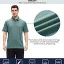 VEBOON Men's Polo Shirts Long and Short Sleeve Cotton Blend Heather Moisture Wicking Casual Collared Shirts (Black, L)