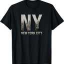 NYC Skylines New York City That Never Sleeps Gift T-Shirt (Small, Black)