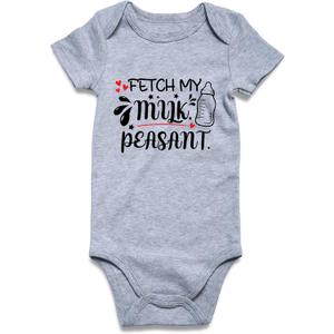 Loveternal Neutral Baby Girls Boys Cotton Romper Cute Saying Newborn Clothes (3-6 Months, Gray)