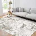 ROYHOME 10x13 Modern Abstract Faux Wool Accent Rug for Living Room Low Pile Ultra Soft Stain Resistant Non Slip Non Shedding Throw Rug for Bedroom Home Decor, Taupe/Beige