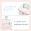 Tuck Hanging Toiletry Bag - Water-Resistant Travel Makeup Organizer with Spacious Compartments & Padded Handle for Women (Blush Petal & Mint) (Puffy Makeup Bag)