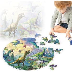 Puzzles for Kids Ages 4-8, 70Pcs Large Dinosaur Jigsaw Floor Puzzle, Educational Learning Toy Gifts for Boys Girls Ages 3 4 5 6 7 8