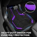 PIC AUTO Heavy Duty Rubber Floor Mats, Purple Aluminum Film Car Mats Set, Front and Rear Car Mats with Anti-Slip Backing, All Weather Protection, Trim-to-Fit for Automotive SUV, Sedan, Van, Purple