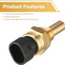 Engine Coolant Temperature Sensor, 12608814 213-4333 15326388 19236568 High Temperature Resistant Sensors, with Sealing Gasket, Compatible with Delphi Buick Chevrolet GMC Cadillac (Gold)