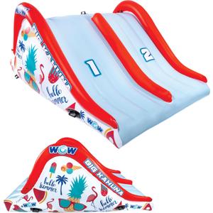 WOW Sports - Big Kauna Inflatable 2 Person Pool Waterslide - Perfect for Inground Pool - Fun Backyard Game for Kids & Adults - W/Water Sprinkler