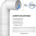 Anti-Clockwise 5.9 Inch Air Conditioner Exhaust Pipe, 59" Length Portable Air Conditioner Vent Hose, Replacement Mobile AC Unit 6" Vent Pipe for LG Hisense Haier Delonghi Air Conditioning Parts