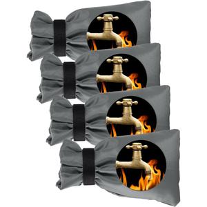 Wohohoho Outdoor Faucet Covers for Winter, 4 Packs Pro 10" H x 7" W Black Outside Faucet Cover Freeze Protection, Reusable Waterproof Insulated Spigot Cover, Thickened Garden Faucet Socks Hose Bibs