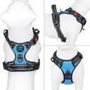 PHOEPET No Pull Dog Harness Medium Reflective Front Clip Vest with Handle,Adjustable 2 Metal Rings 3 Buckles,[Easy to Put on & Take Off](M, Blue)