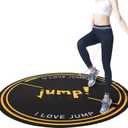 Nisorpa Jump Rope Mat 49'' Round Non-Slip Pad 1/4'' Thick Durable Workout Shock Absorbing for Skipping, Cardio, Cross Exercise, Gym - Black and Yellow