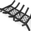G GOOD GAIN Fireplace Grate with Ember Retainer, 20" Heavy Duty Steel Indoor, Chimney Hearth Wood Stove Burning Rack Holder,1/2 Bar Fire Place Asseccories for Outdoor, Fire Pits, Camping.