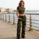 Sobrisah Women Mid-Rise Cargo Pants Heavy Cotton Casual Pants 8 Pockets Regular Fit/Plus Size Military Work Trousers, 20