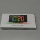 Digital Alarm Clock, Large LED Digital Clock for Bedrooms with 10 Color Changing Night Light, Adjustable Brightness, USB Charging Port, Bedside and Desk Clock for Living Room Office Decor (Black)