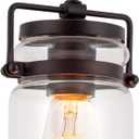 Kira Home Wyer 8" Modern Industrial/Farmhouse Pendant Light + Mini Clear Glass Cylinder Shade, Dimmable Adjustable Wire, Oil Rubbed Bronze Finish