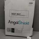 Angol Shiold Elongated Toilet Seat - Slow Close Hinges, Ergonomic Design with Grip-Tight Bumpers, Safe Easy-Clean PP Material (White, 18.5" Elongated)