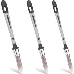 3Pcs Trim Paint Brushes, 0.45/0.6/0.7 Inch Small Paint Brushes for Walls, Edge Painting Tool for Baseboards, Corners, Touch Up Painting and Detail Work