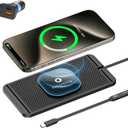 Magnetic Wireless Car Charger Pad, REESTECQI 15W Wireless Charging Pad for Magsafe Charger Non Slip Type C with 40W Car Charger for iPhone 17/16/15/14/13/12, Airpods (30CM Cable)