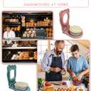 2Pcs Uncrustable Sandwich Cutter,Round&Square Uncrustable Sandwich Maker,Crustless Sandwich Cutters with Brush,Sandwich Cutter and Sealer for DIY Breakfast Lunch Picnic(Blue S+Pink R)