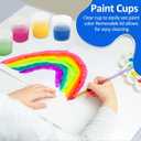No Spill Paint Cups, 24pcs Paint Cups with Lids for Kids Suitable for Kids Paint, Spill Proof Paint Cups are Ideal for Classroom Art Supplies and Crafts, Durable Paint Cups with Lids(4 Colors)