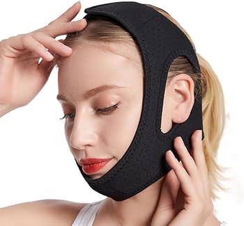 Adjustable Anti Snoring Chin Strap for CPAP Users  Breathable Snore Stopping Device Face Mask Bandage Keeping Mouth Closed  Better Sleep Chin Strap for Snoring for Men and Women (Black)