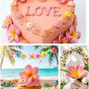 20pcs Pink Orange Color PU Real Touch Lifelike Artificial Hawaiian Plumeria Frangipani Flower Detachable Flower Stems Wedding Home Party Decoration