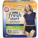 FitRight Fresh Start Incontinence and Postpartum Underwear for Women, Small, Black (12 Count) Ultimate Absorbency, Disposable Underwear with The Odor-Control Power of ARM & Hammer
