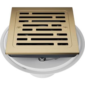 4 Inch Tile-in Square Champagne Bronze Shower Drain, Replace Delta Shower Drain, Shower Floor Drain Champagne Gold DT062412-CZ