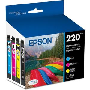 EPSON 220 DURABrite Ultra Ink Standard Capacity Black & Color Cartridge Combo Pack (T220120-BCS) Works with WorkForce WF-2630, WF-2650, WF-2660, WF-2750, WF-2760, Expression XP-320, XP-420, XP-424
