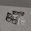 Hubeye Oprah Style Reading Glasses for Women Men Blue Light Blocking Computer Square Readers with Spring Hinge (Black+brown Hawksbill+blue)