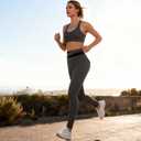 Gym People Workout Leggings for Women No Front Seam High Waisted with Pockets Print Tummy Control Yoga Activewear (Gray, M)