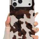 Skyseaco for iPhone 17 Pro Max Case, Treny Cow Print Phone Case Hybrid 2-Layer Hard Shell,Shockproof Soft for Girl Women Boy Men