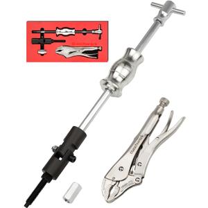 Locking Pliers Slide Hammer Puller with Quick Release Swivel Connector for Nail Bolt Pin Seal CV Axle Removal Tool,Silver
