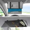 PJLJY Polarized Sun Visor for Car with Organizer, Upgraded Adjustable Visor Extension, Handmade PU Leather Universal Sun Visor Extender Protects from Sun Glare, UV Rays, Snow Blindness