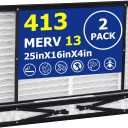 2 Pack 413 Replacement Filter Compatible with AprilAire Whole House Air Purifier 1410, 1610, 2410, 2416, 3410, 4400, MERV 13 Filters, Actual Size: 28"x16"x4", Nominal Size: 25x16x4