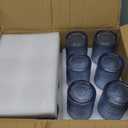 DmmyAlzx Hobnail Drinking Glasses Set of 12 Count, Vintage Glassware, Old Fashioned Glasses, 6 Highball Bubble Drinking Cups 15 oz, 6 Rocks Cups 14.5 oz with 12 Silicone Coasters, Blue