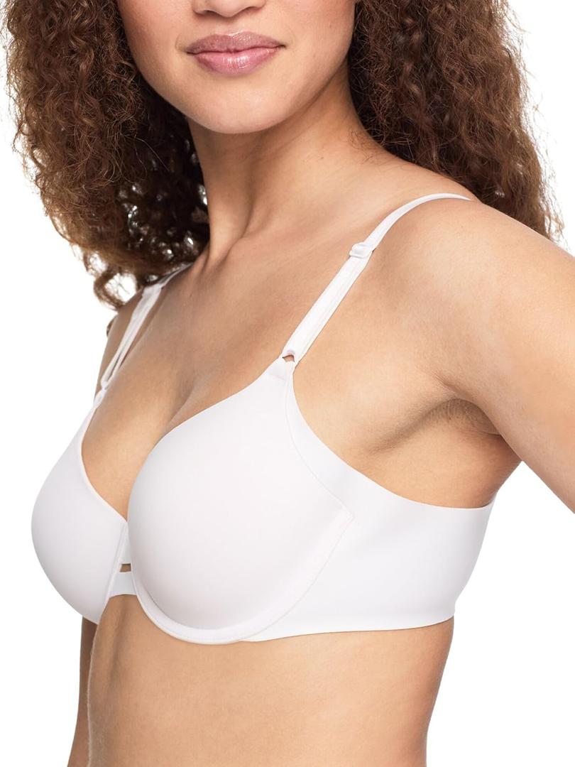Warner's Women's Blissful Benefits Side Smoothing Underwire Bra (34B, White)
