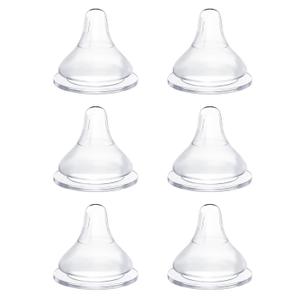 Silicone Bottle Nipples Compatible with Lansinoh Bottles, Replacement Soft Nipple for Baby 1+ Months, Anti-Colic, BPA-Free, Slow Flow, Size S, 6-Pack