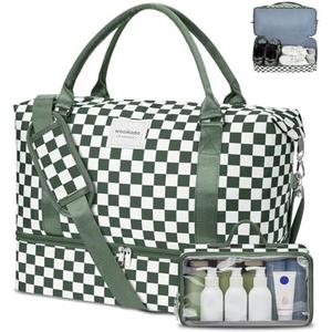 WOOMADA Weekender Overnight Bag for Women, Carry on Shoulder Travel Duffel with Shoes Compartment,Gym Bag with Toiletry Bag