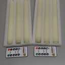 Homemory 6 Pcs Wax Flameless Taper Candles with Remote Timer and Dimmer, LED Candle Sticks with Flickering Light, Ivory Battery Operated Window Candles, 9.6 Inches for Wedding Home Indoor Decoration