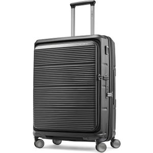 Samsonite Paralux Medium Checked Luggage - Innovative Design - Quick Access Front Pocket - Dual Suspension Wheel Technology - TSA Lock - Expandable - Includes Removable Packing Cubes - Black