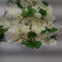 2Pcs Artificial Cherry Blossom Flower Garland Silk Fake Hanging Flower Vines for Home Wedding Decoration 7.2FT, White