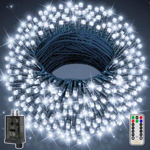 Ollny Christmas Lights 262FT 800LED, Plug-in Outside Tree Lights with Timer and 8 Modes, Remote Control Waterproof Dimmable Outdoor String Light for House Yard Patio Xmas Decorations (Cool White)