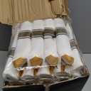 Joyido 400PCS Pre Rolled Gold Plastic Silverware Sets - Heavy Duty Gold Cutlery - Include 100 Pack Wrapped Disposable Utensils with Napkins for Parties, Dinners & Weddings