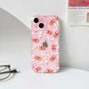 3 x NITITOP Compatible with iPhone 15 Plus Case Cute Clear Cherry Bowknot Design for Women Girls Bow Ribbon Soft Fit Slim Stylish Anti Yellowing Protective Phone Cover - Light Pink