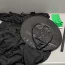 4 Pcs Halloween Witch Costume Set, Cosplay Kit with Witch Hat, Green Gloves, Broom & Glasses  Wicked Party Costume for Women Lady