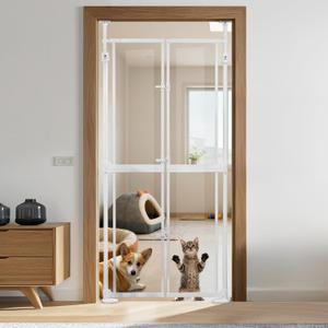 NiceTCU 74.8-98.43” Extra Tall Cat Gate, 33.86-35.8” Wide Acrylic Pet Gate