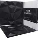 Art3d 3D Paneling Textured 3D Wall Design, Black Diamond, 19.7" x 19.7" (12 Pack)
